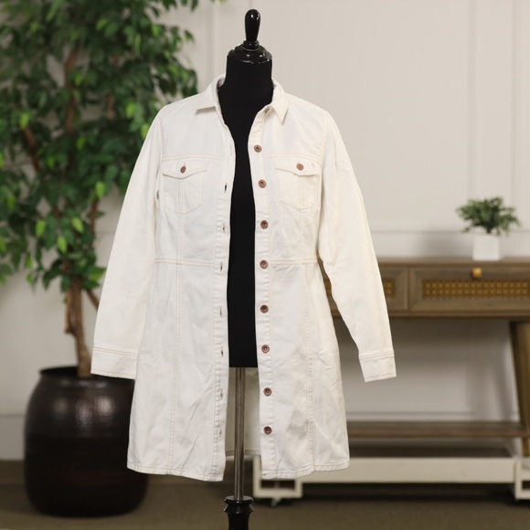 Frye White Long Sleeve Denim Dress - Picture 7 of 11